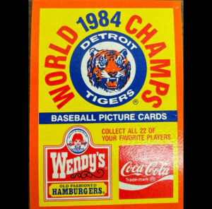 1984 Detroit Tigers Baseball Cards Wendy's Team Set